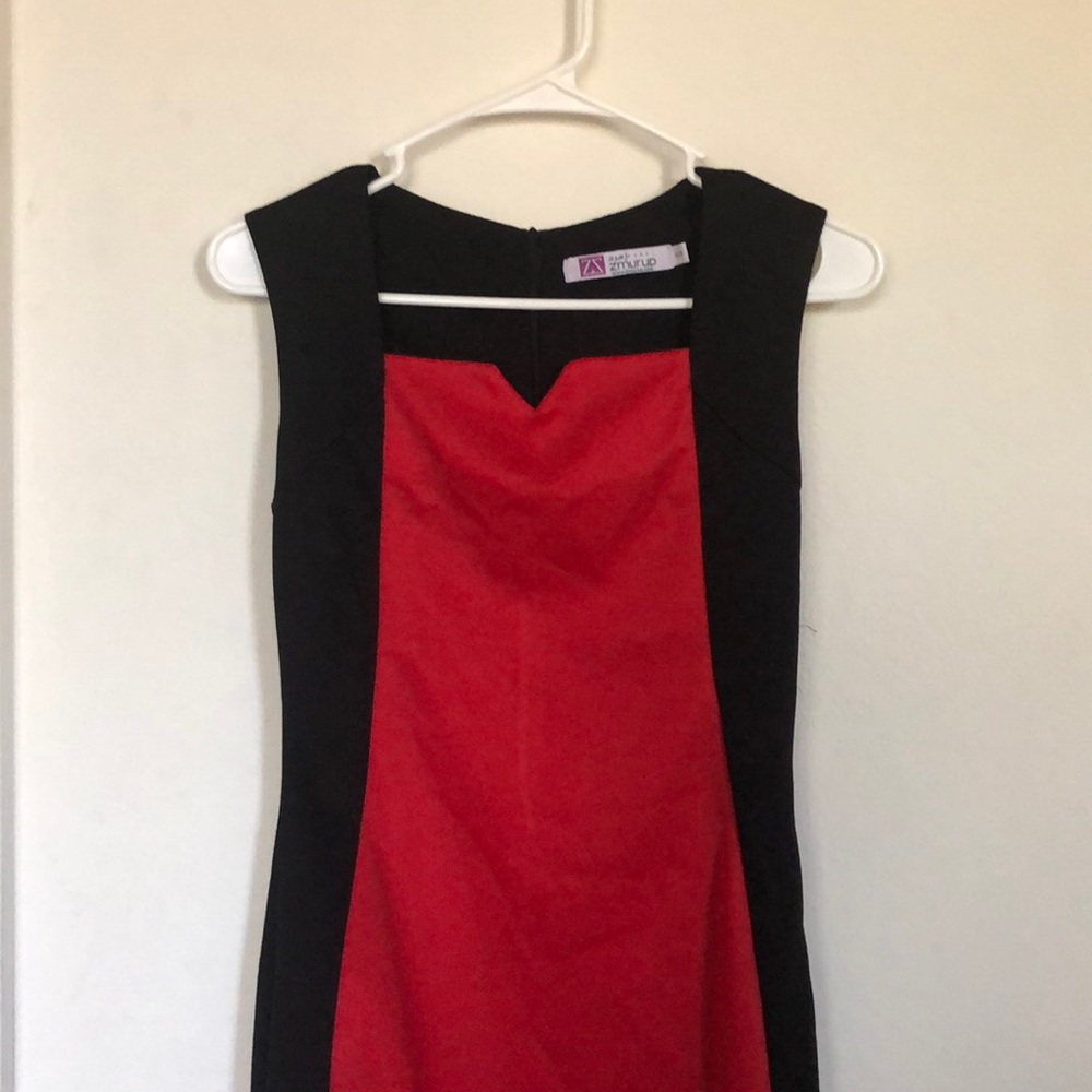 Black and red Bodycon illusion dress